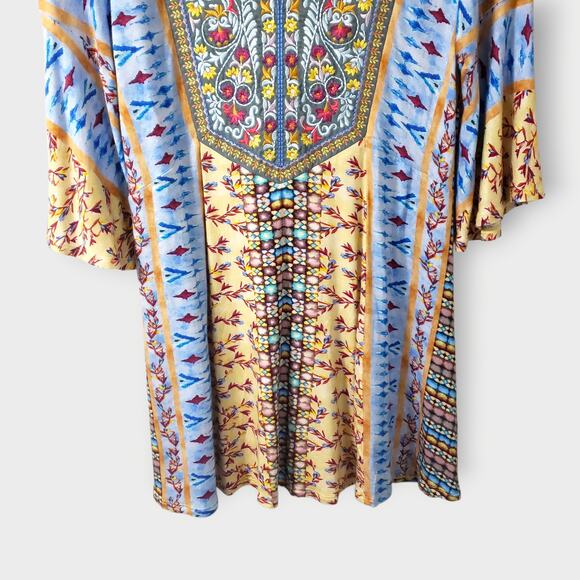 Soft Surroundings Fifi Embroidered Bell Sleeve Tunic To Sz Small Boho Floral - Picture 3 of 12